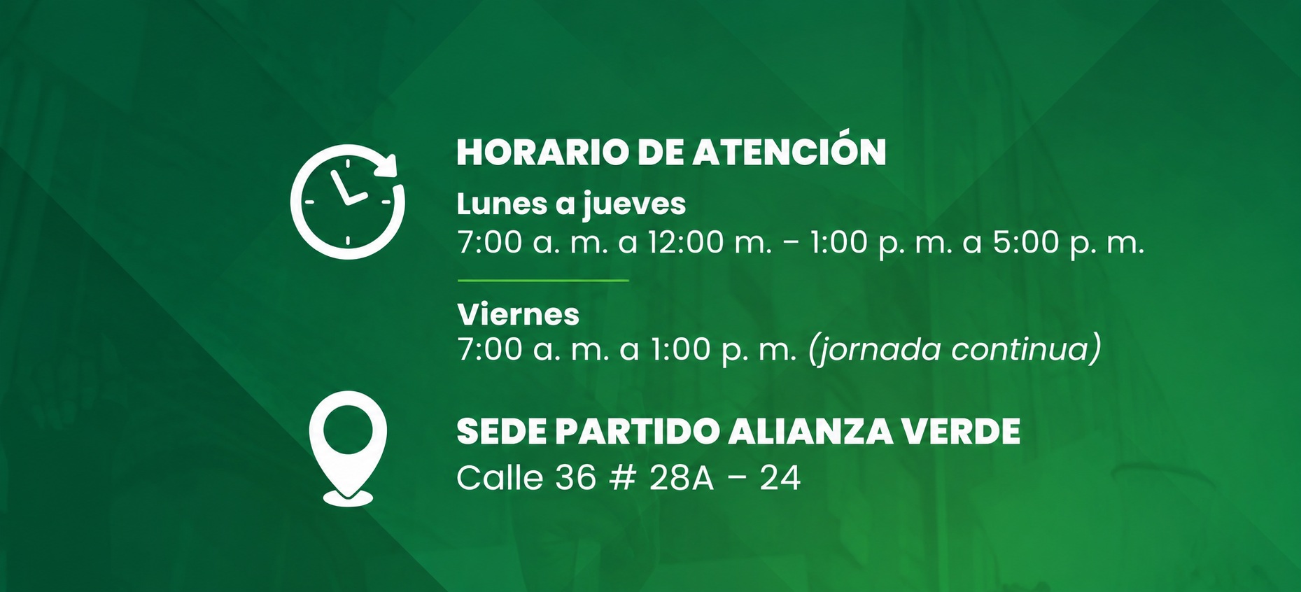 Horarios de atención